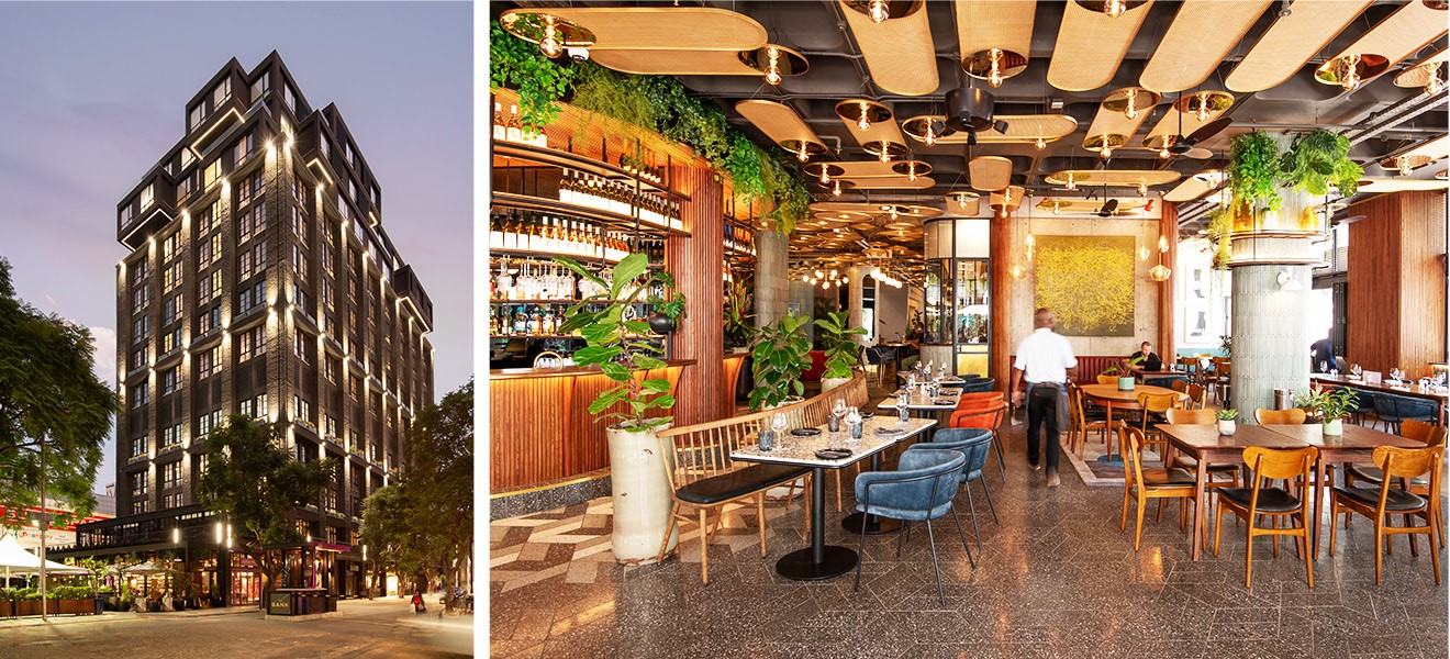 Proud Mary, in the The Bank, a new mixed use building in the heart of Rosebank, is an ode to midcentury and art deco chic.